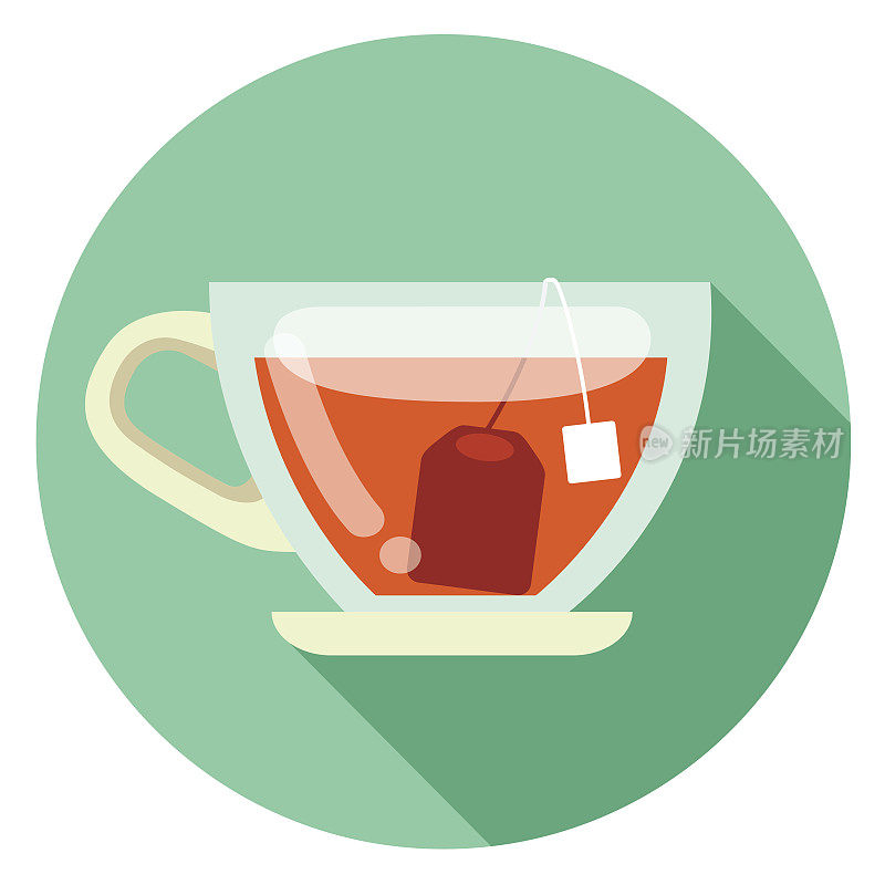 杯中的茶平设计图标