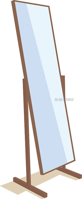 独立的镜子孤立在白色背景