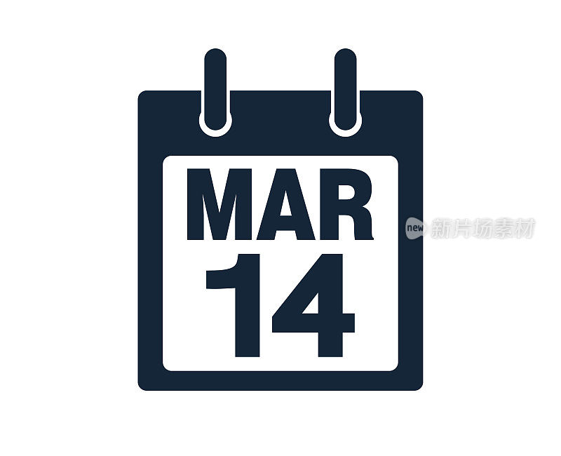 3月14日日历图标股票矢量插图