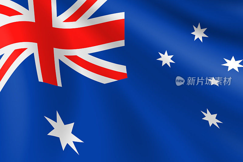 澳大利亚国旗。澳大利亚国旗。矢量标志背景。股票插图