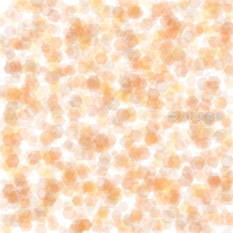 抽象的蜂窝状图案，用温暖、柔和的橙色和白色调色板，类似于一幅水彩画。