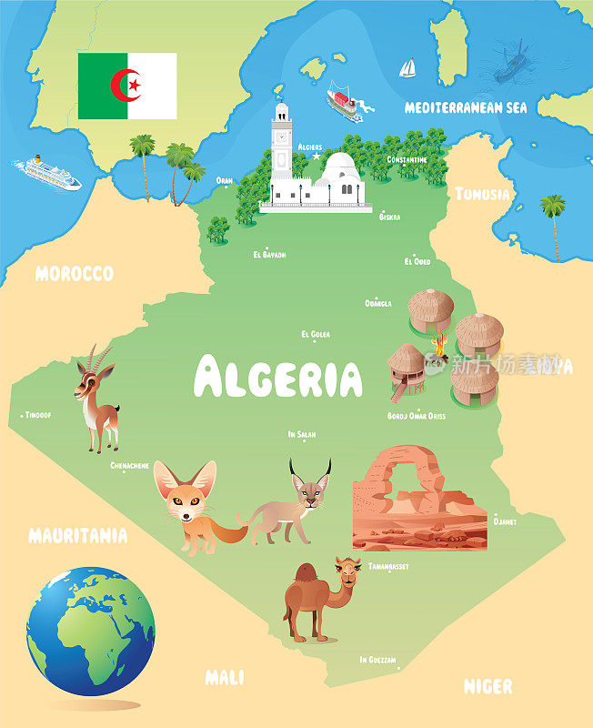 阿尔及利亚的地图