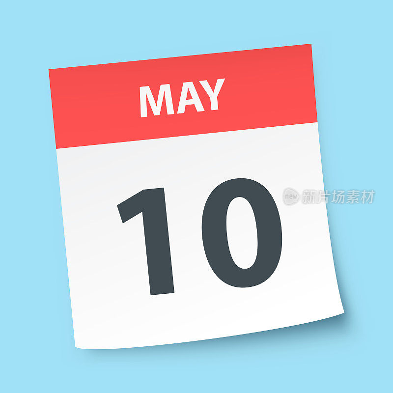 5月10日-每日日历蓝色背景