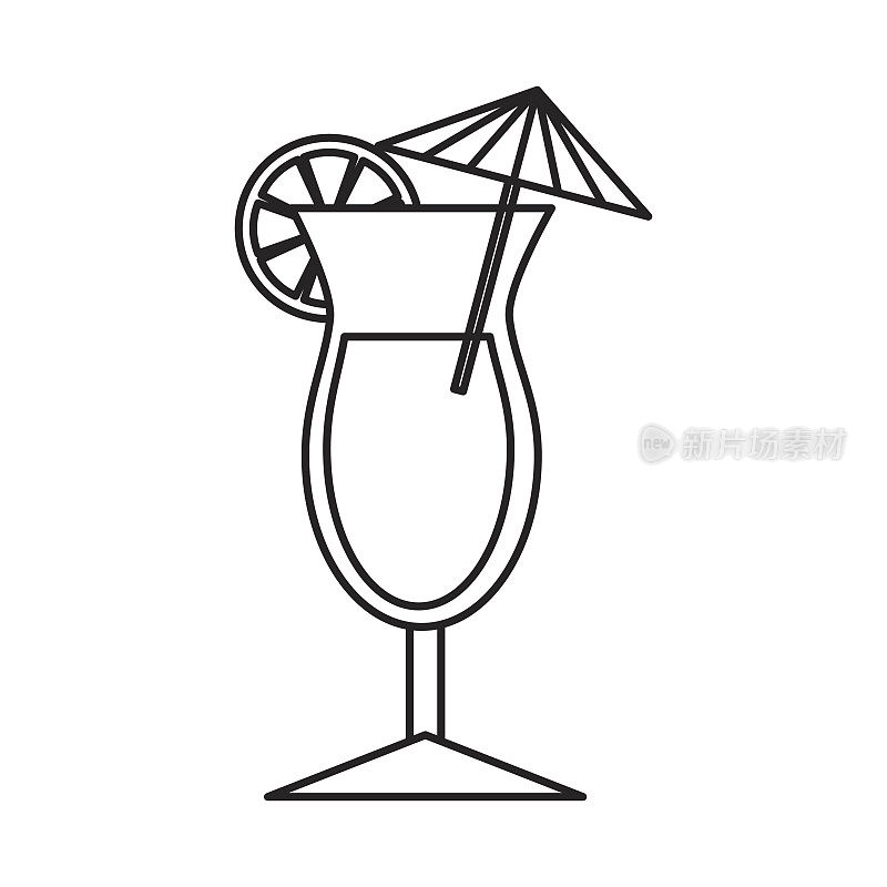 热带鸡尾酒孤立图标