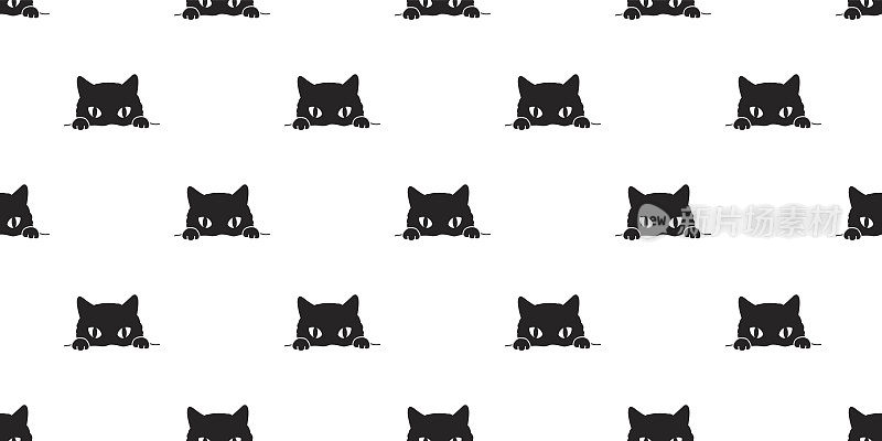 黑猫无缝图案背景壁纸