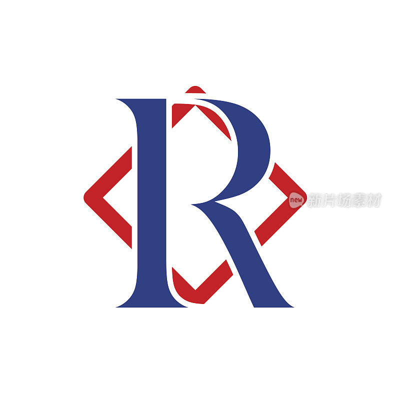 向量符号的首字母R带有菱形