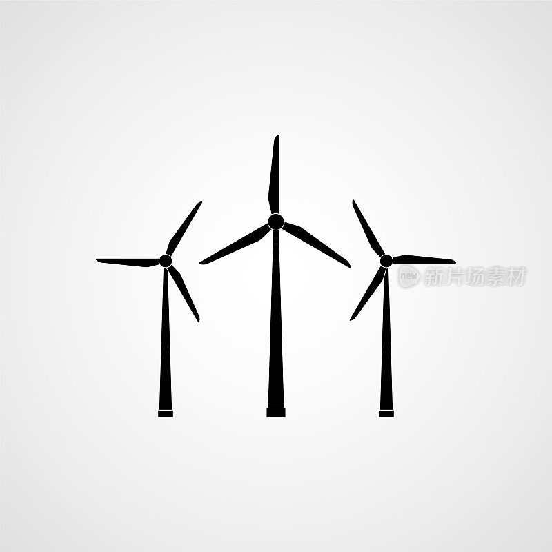 生态能源。风力涡轮机。矢量图