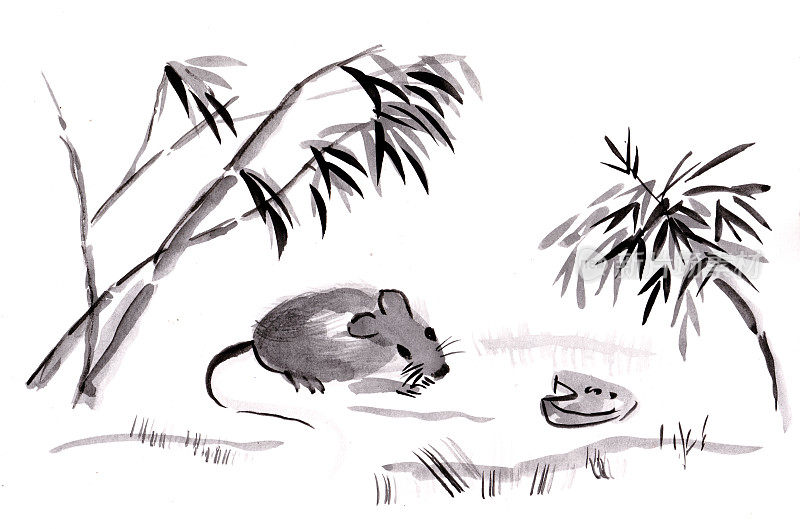 鼠标在竹