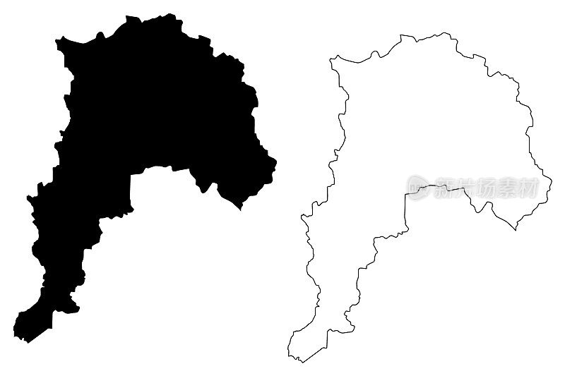 瓦尔帕莱索大区(智利共和国，智利行政区划)地图矢量图、草稿图瓦尔帕莱索地图