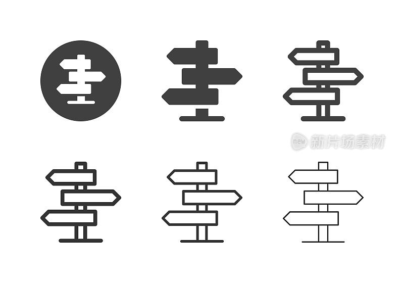 方向路标图标-多系列