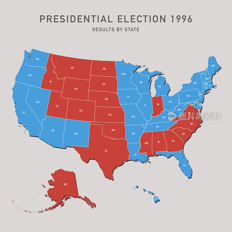 1996年美国总统选举地图