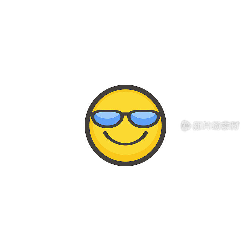 Emoticon平面设计轮廓线