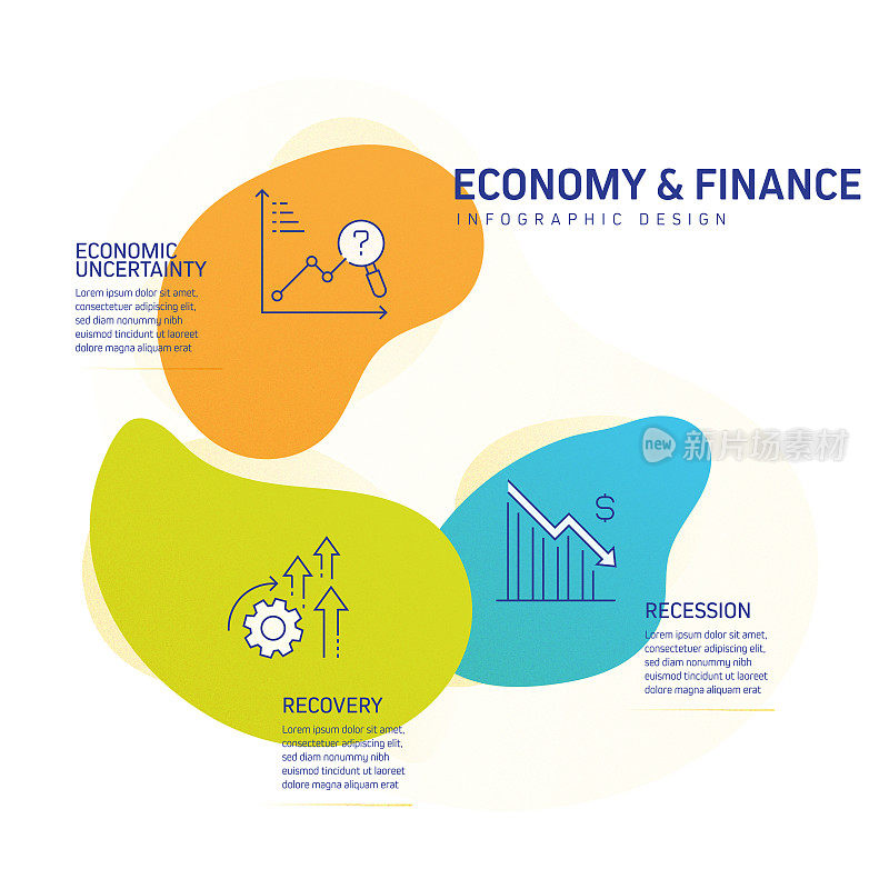 经济和金融概念信息图模板，元素和图标。简单的矢量信息图设计
