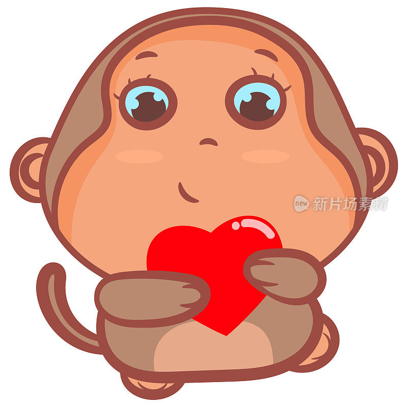 棕色的猴子有一颗红色的心