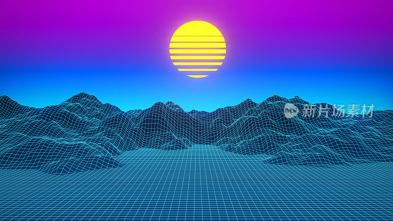 Synthwave复古的背景