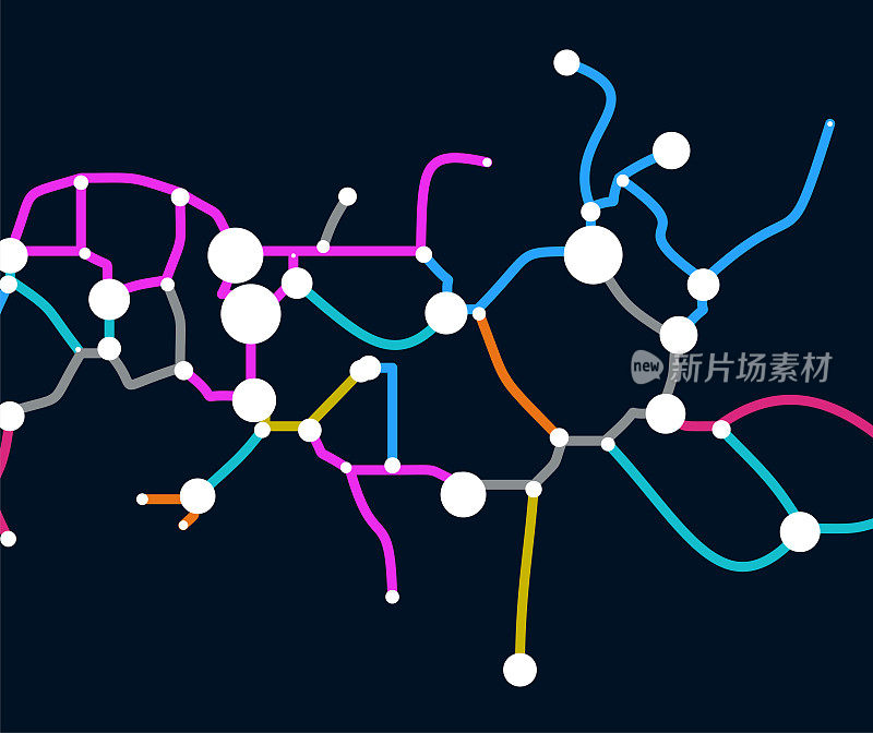 抽象彩虹简约技术线条图案海报背景