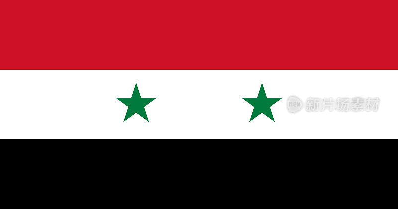叙利亚国旗与原始的RGB颜色矢量插图设计