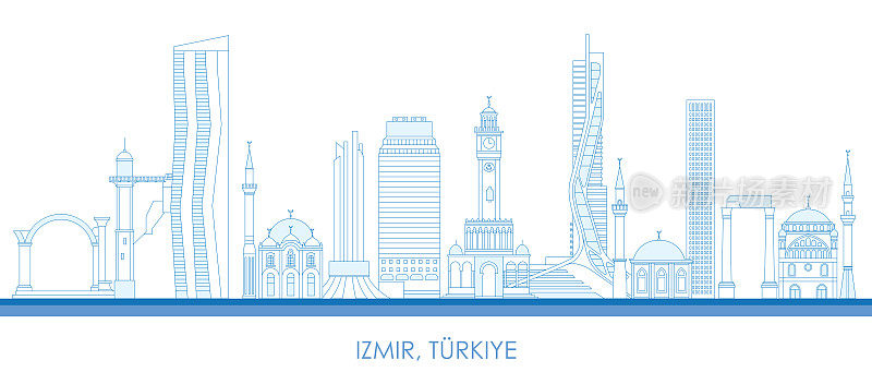 伊兹密尔，土耳其，轮廓天际线全景