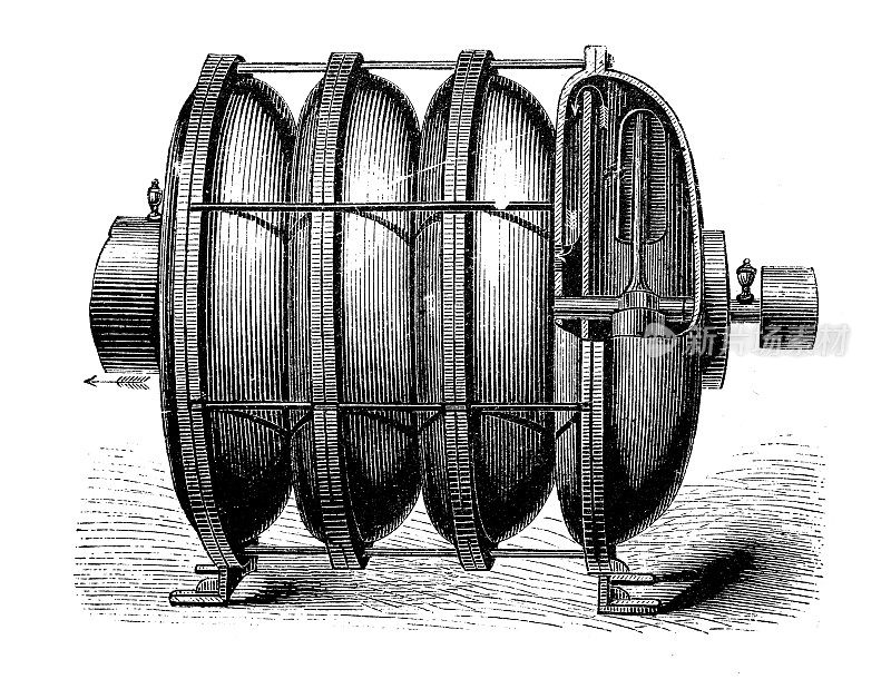 古董插图，应用力学和机器:克拉克通风风扇