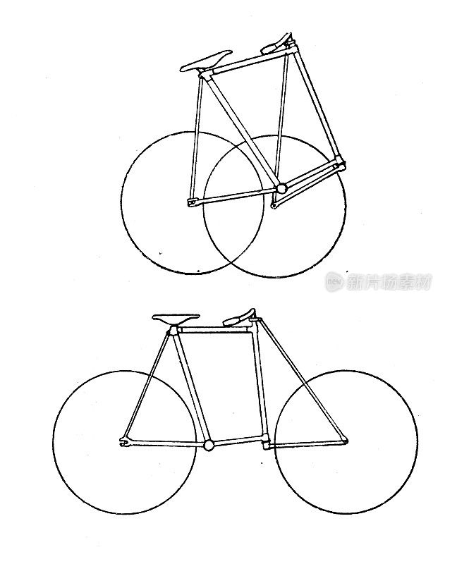 仿古形象:自行车零件，原型和创新