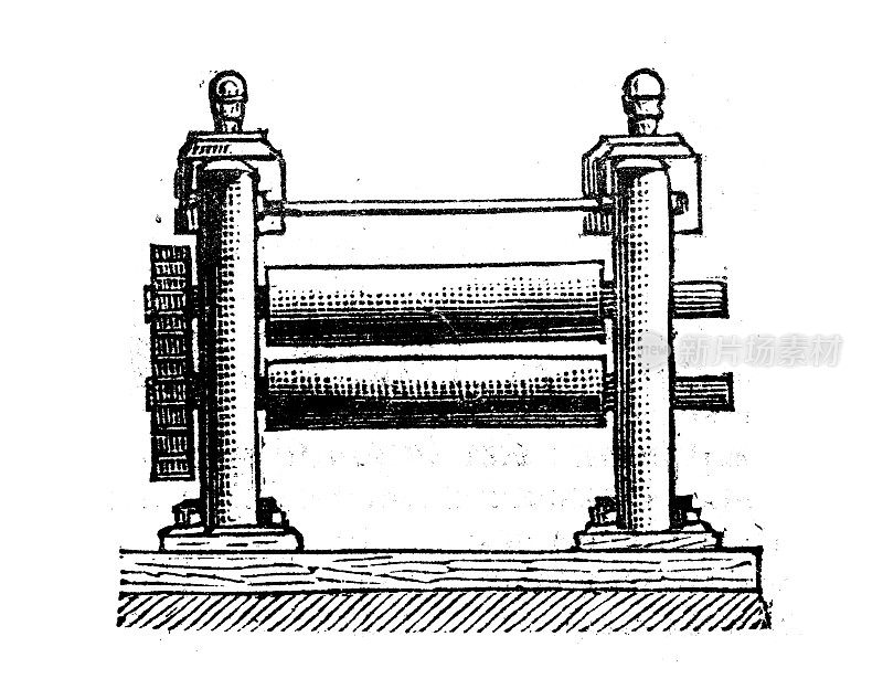 古玩雕刻插图:轧机