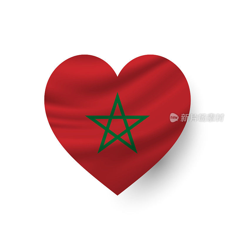 摩洛哥心旗。向量