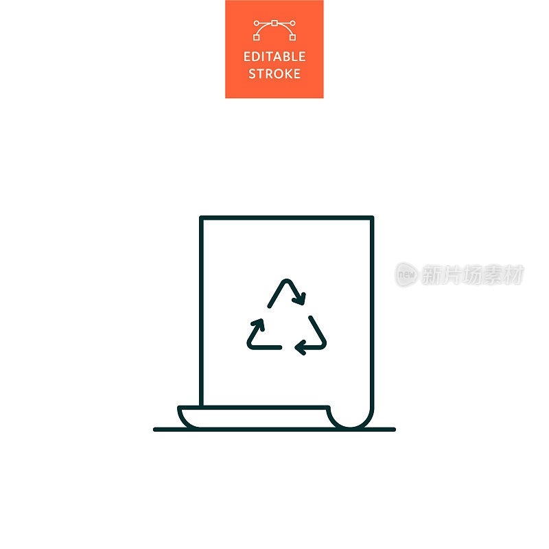 再生纸线图标与可编辑的笔画。Icon适用于网页设计、移动应用、UI、UX和GUI设计。