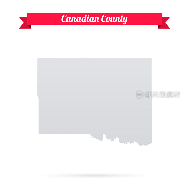 加拿大县，俄克拉荷马州。白底红旗地图