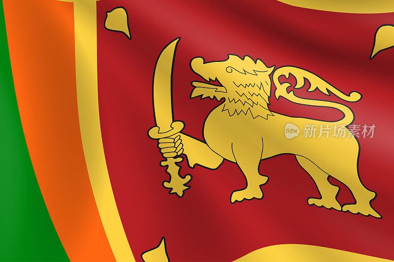 斯里兰卡国旗。斯里兰卡国旗。矢量标志背景。股票插图