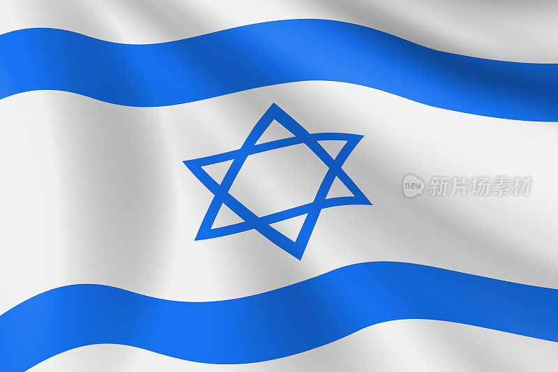以色列国旗。以色列国旗。矢量标志背景。股票插图