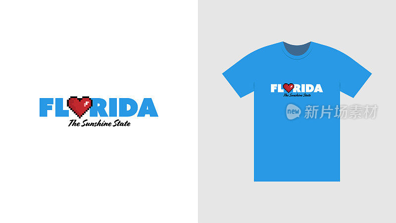 一款以“爱佛罗里达”为概念的印刷t恤设计