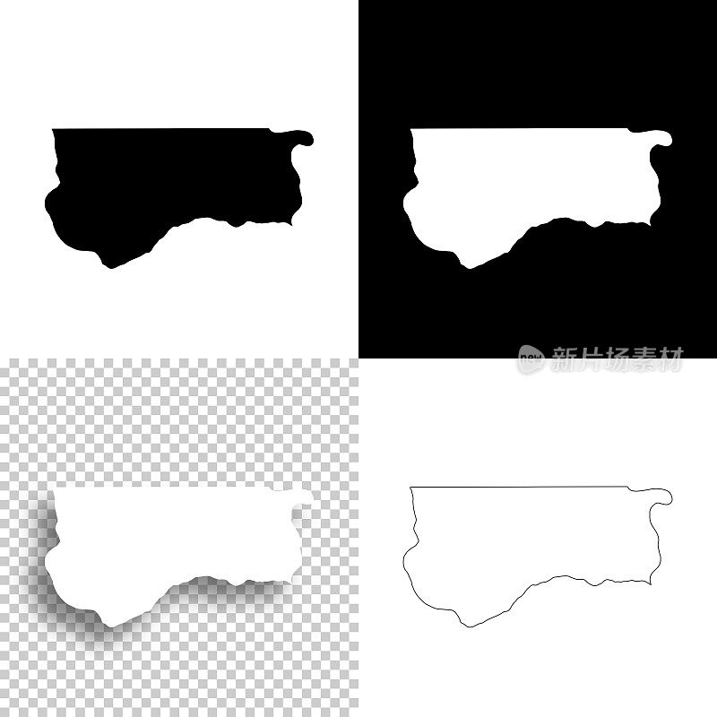内布拉斯加州的萨皮县。设计地图。空白，白色和黑色背景