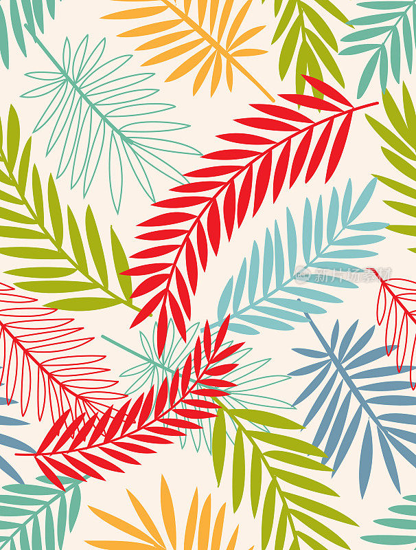 叶片无缝图案。