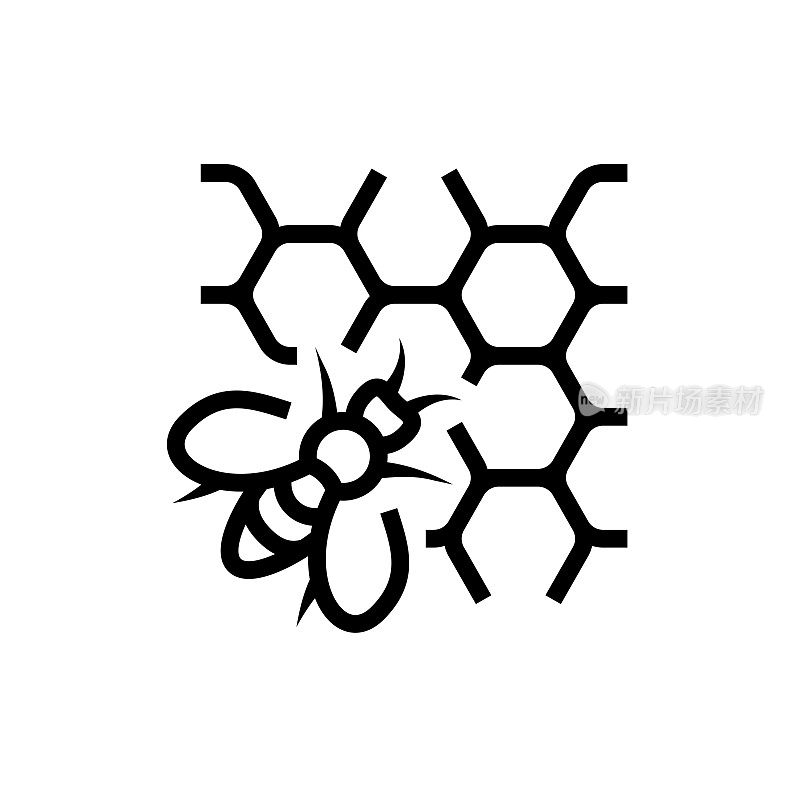 蜜蜂养殖和养蜂线图标