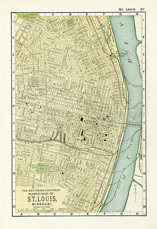 圣路易斯密苏里地图1898年