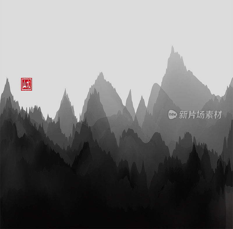 水墨中国山水画背景