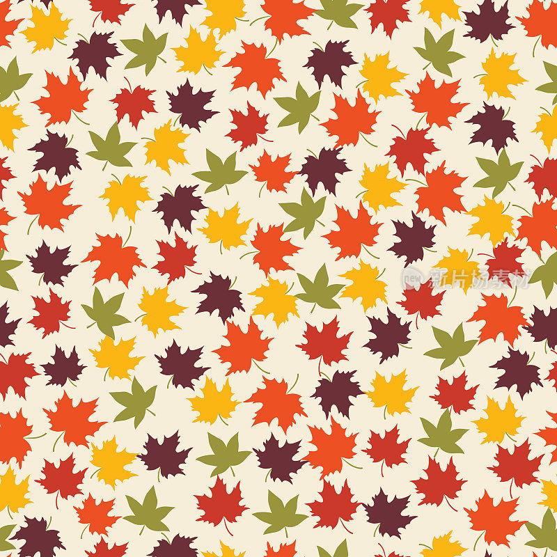 叶面无缝图案。
