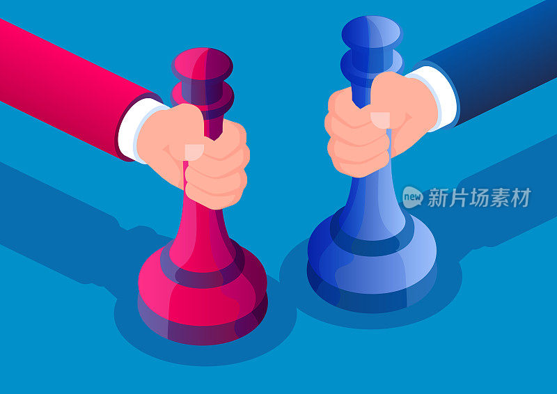 手握象棋，寻找战略方向和位置，经营战略和计划