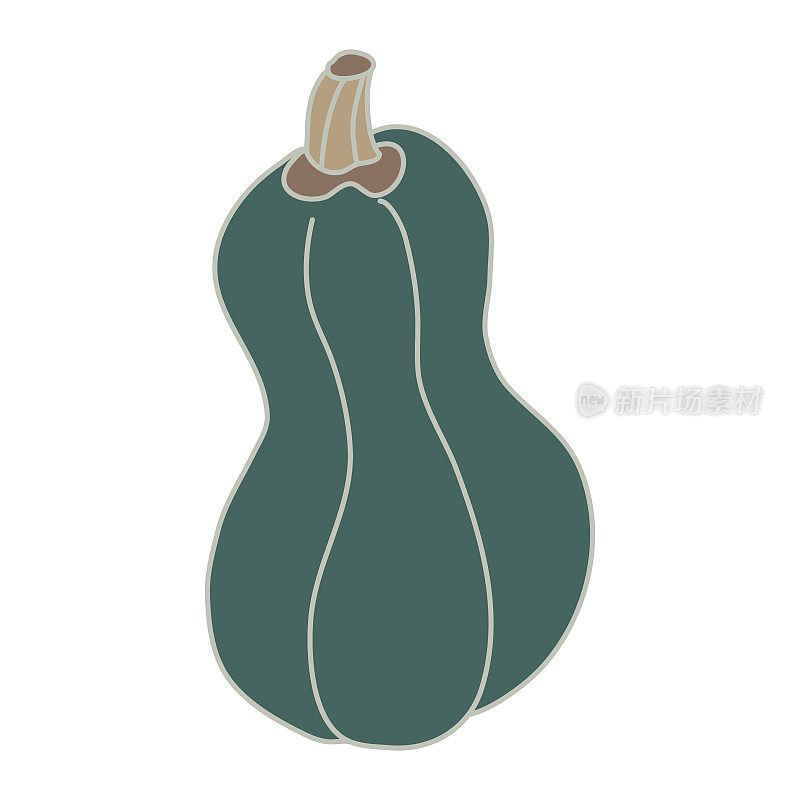 形状西班牙吉他绿色南瓜。