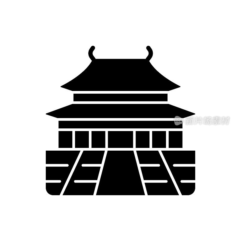 紫禁城的黑色象形图标