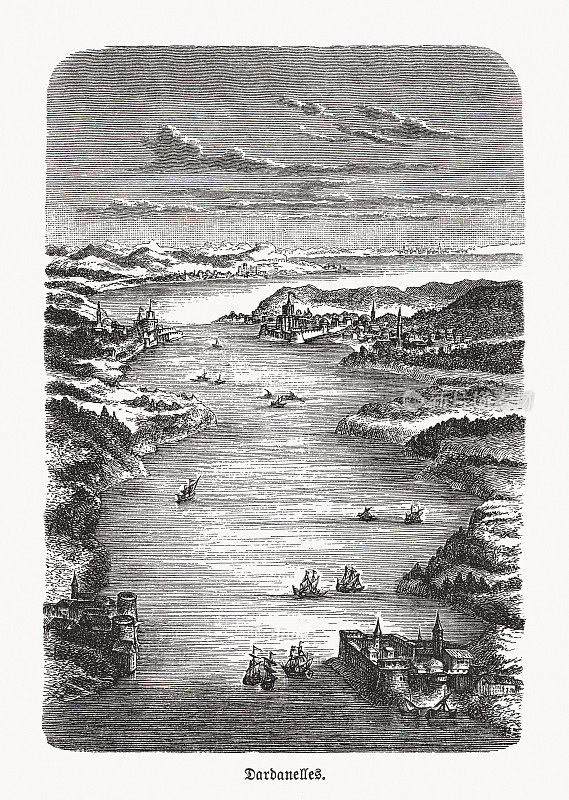 《达达尼尔海峡的入口》，木版，1893年出版