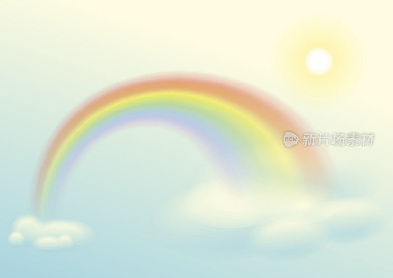 彩虹，太阳和云彩的天空