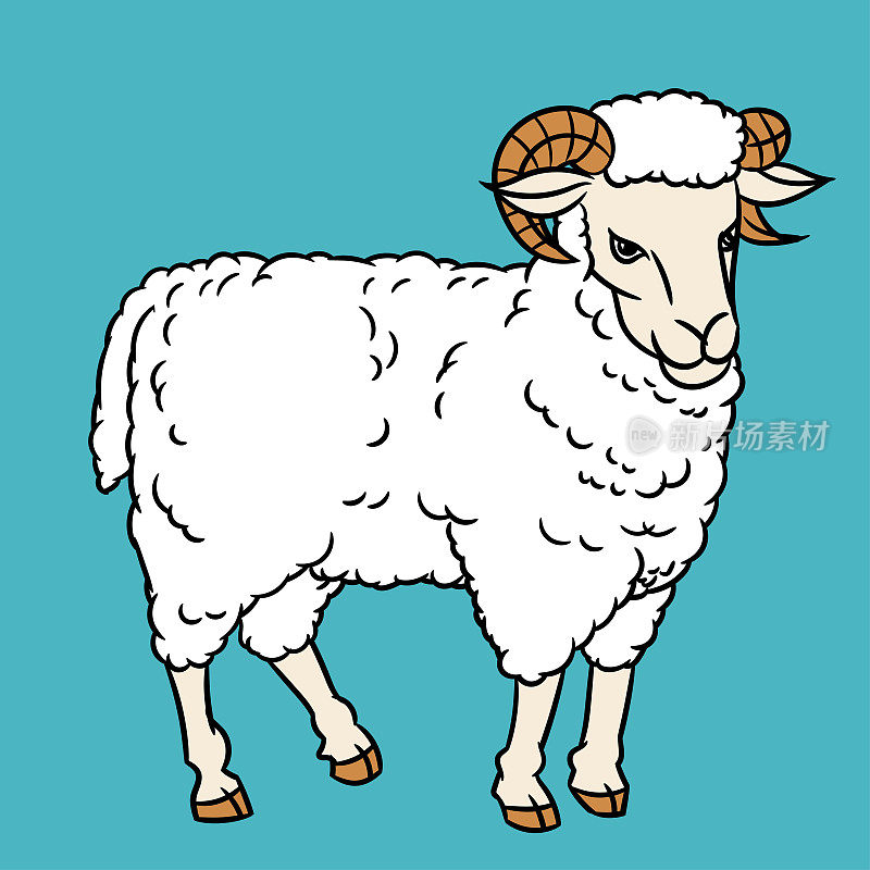 羊矢量图的插图