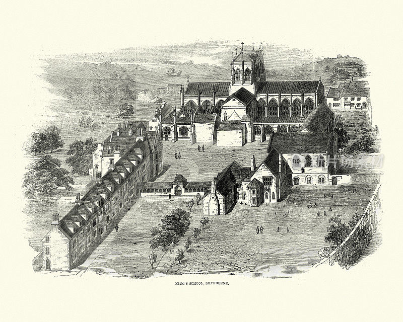 国王学校舍尔伯尼，多塞特，1861年，维多利亚时代的19世纪