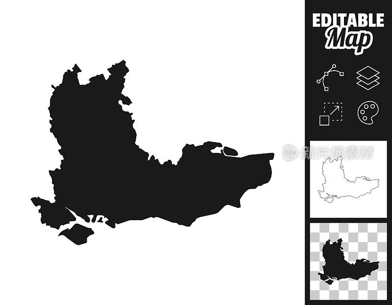 东南地图设计。轻松地编辑