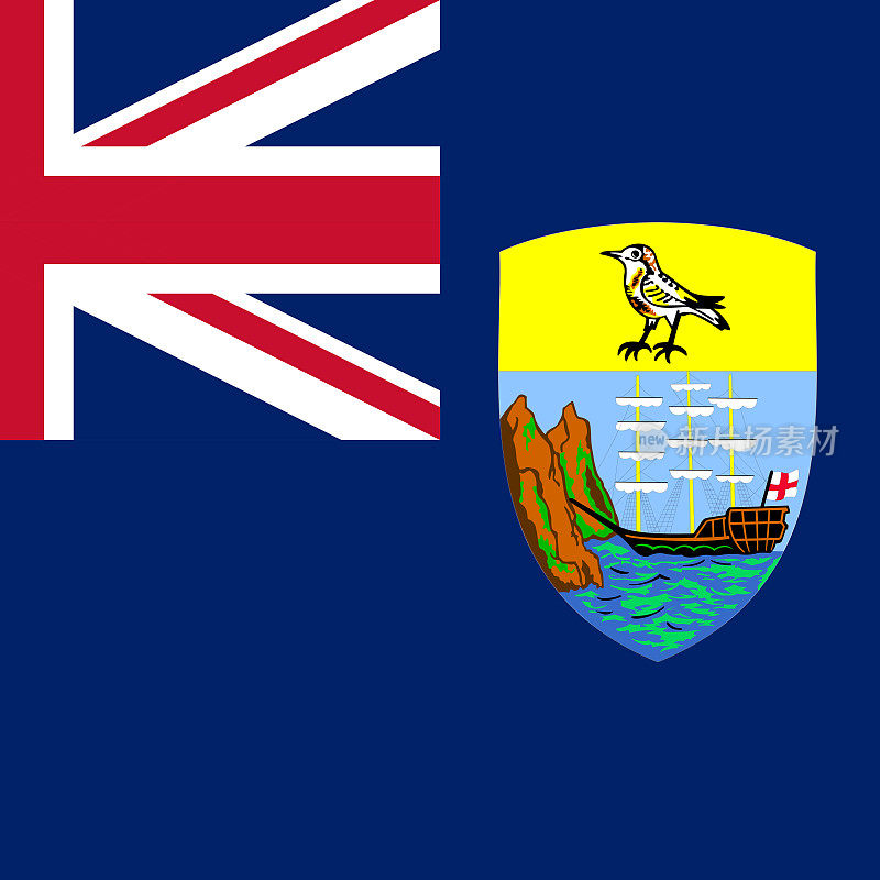 圣赫勒拿岛，阿森松岛和特里斯坦达库尼亚国旗，官方颜色。矢量插图。