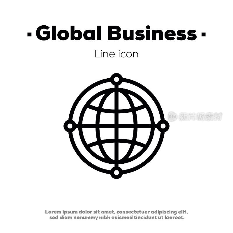全球商业线图标