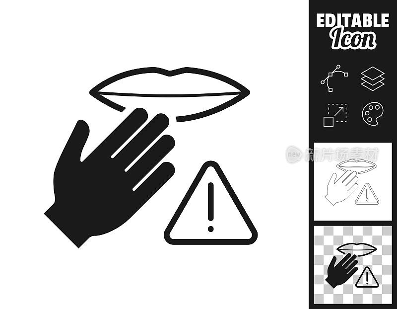 不要碰嘴。图标设计。轻松地编辑