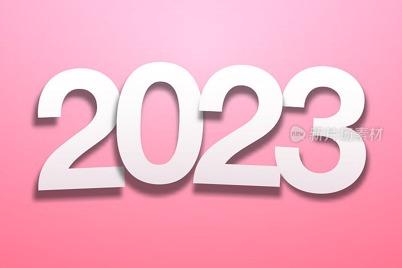 2023年的粉色背景纸字体