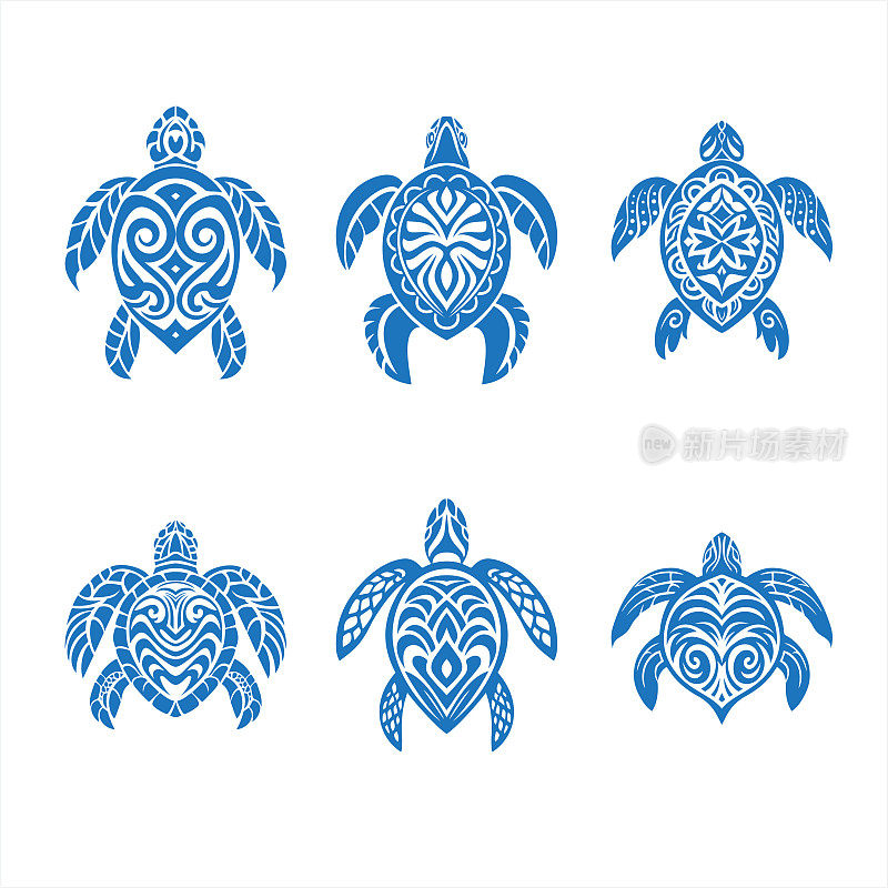 一套6只海龟设计